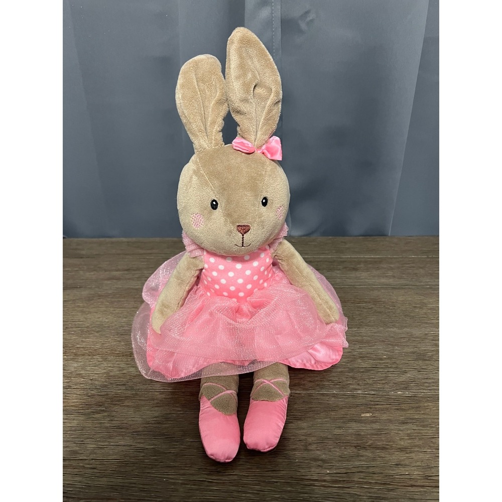 Spark Create Imagine Ballerina Bunny Plush Tan Rabbit Pink Tutu Polka Dot